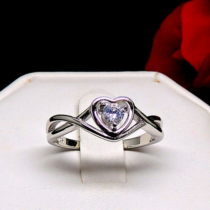 Christine Engagement Ring for Women Promise Heart Birthstone Cz Sterling Silver by Ginger Lyne