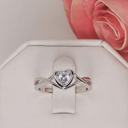 Christine Engagement Ring for Women Promise Heart Birthstone Cz Sterling Silver by Ginger Lyne