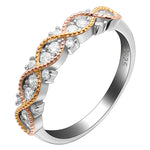 Load image into Gallery viewer, Courtney Rose Gold Sterling Silver Cz Anniversary Band Ring Ginger Lyne Collection - 5
