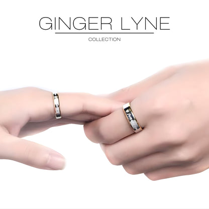 ForeverLove4mmor6mmWeddingBandRingforMenorWomenTwoToneStainlessSteelGingerLyneCollection_4mm-4