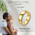 Load image into Gallery viewer, 6mm Wedding Band Women Mens Gold Stainless Steel Ring by Ginger Lyne Collection - 6mm Gold,7
