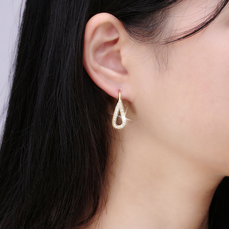 TeardropHookDropEarringsforWomenClearCubicZirconiaGingerLyneCollection-RoseGold_Gold-4