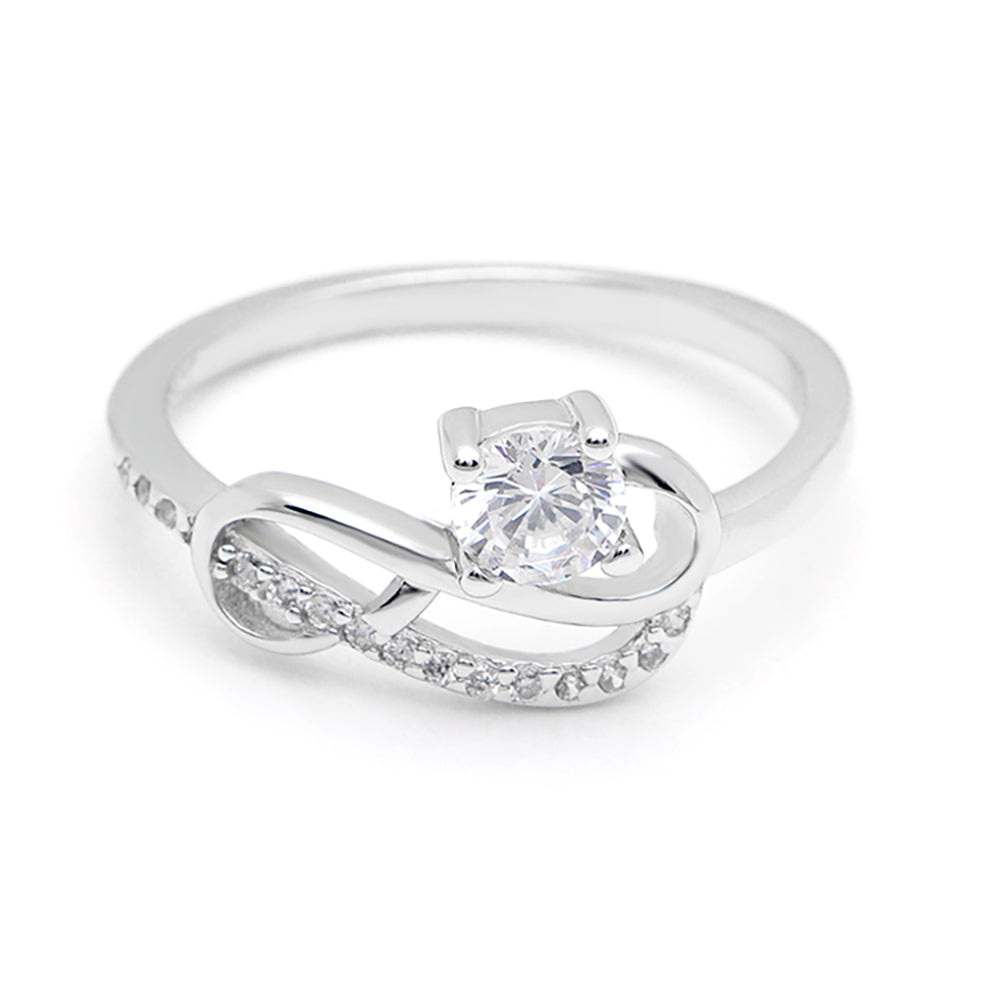 Jerilyn Engagement Ring Infinity Sterling Silver Cz Womens Ginger Lyne Collection