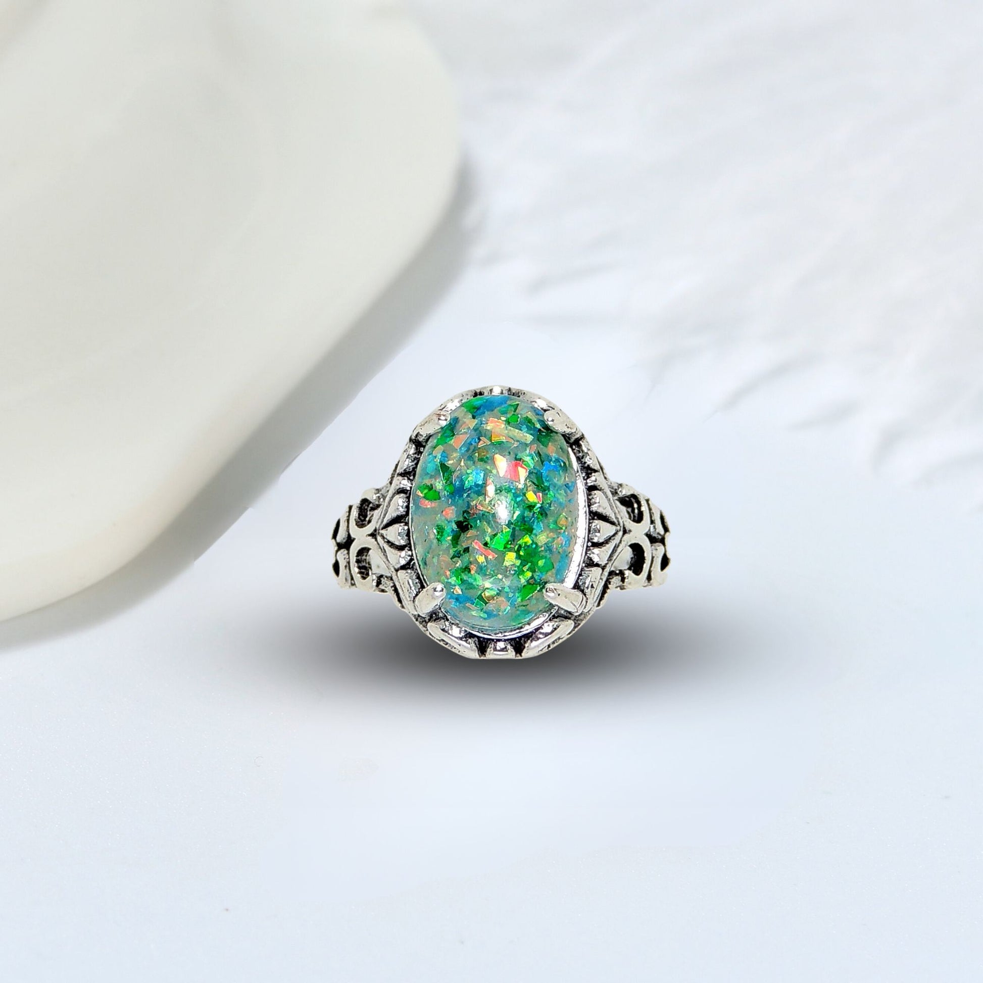SaharaFireOpalStatementRingforWomenOval-CutGingerLyneCollection_Green-2