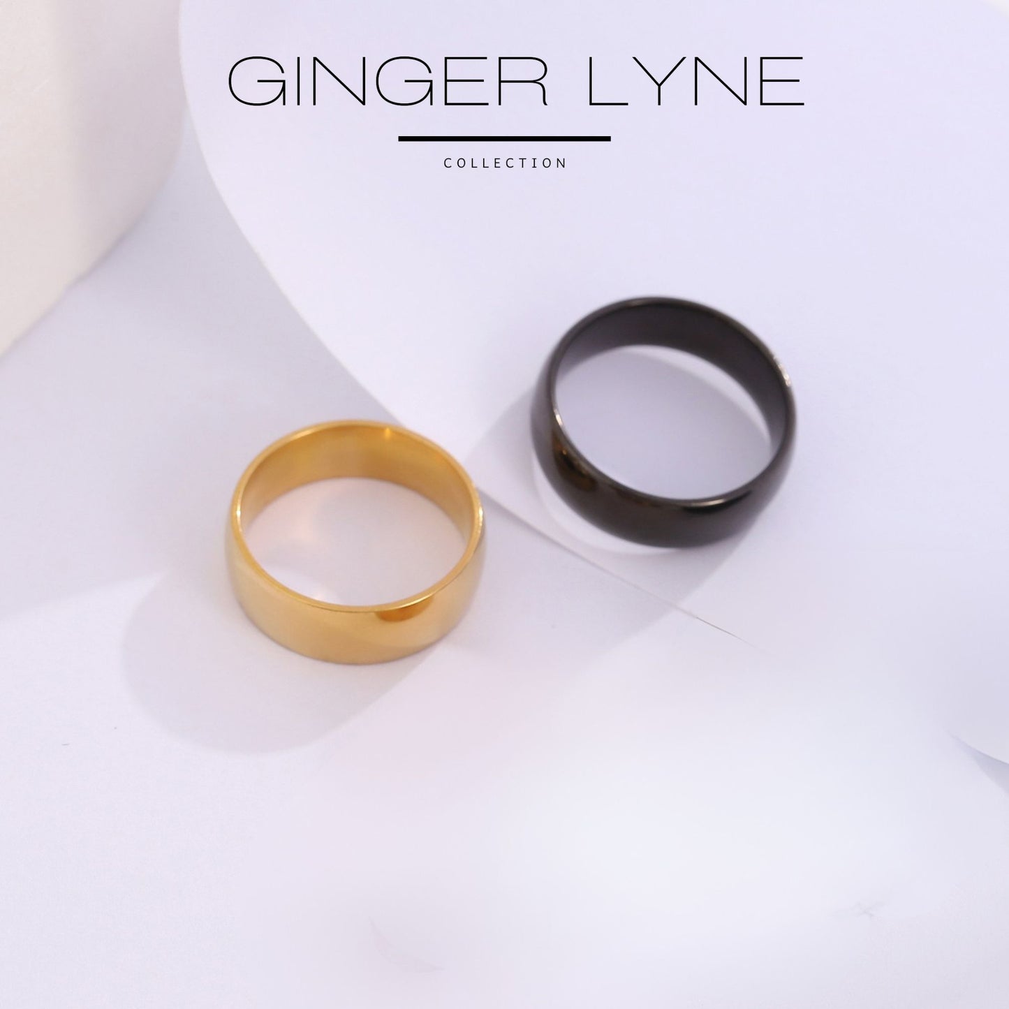 6mmStainlessSteelWeddingBandRingWomenMenGingerLyneCollection_6mmBlack-6