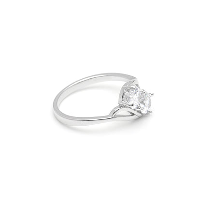 Giulia Engagement Ring Sterling Silver Cz 2 Stone Womens Ginger Lyne Collection