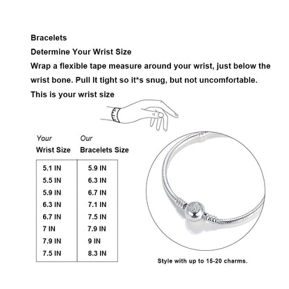 Snake Chain Charm Bracelet Sterling Silver Cz Love Clasp Ginger Lyne Collection - 21cm Snake