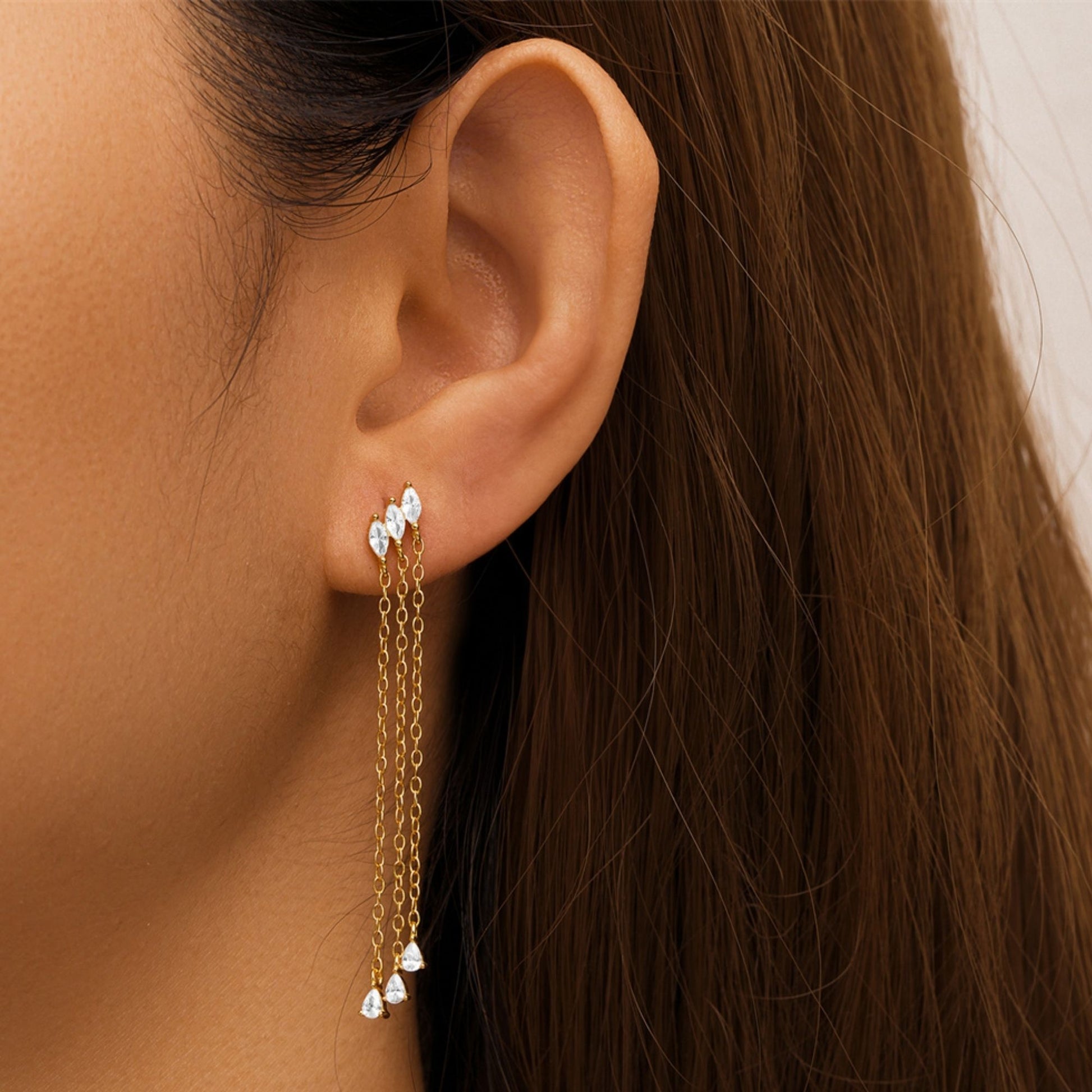 MarquiseDangleCZFlatBackEarringsforCartilageHelixTragusUpperLobeGoldPlatedSterlingSilver1pairbyGingerLyne_Gold-5