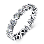 Load image into Gallery viewer, Heart Eternity Band Ring Sterling Silver Cz Wedding Women Ginger Lyne Collection - 10
