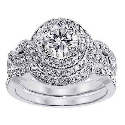 BobbiHaloPaveBridalEngagementWeddingBandRingSetGingerLyneCollection_Silver-1