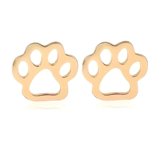 GingerLynePawPrintEarringsforWomenPetDogorCatLoverStainlessSteelStud_Black-1