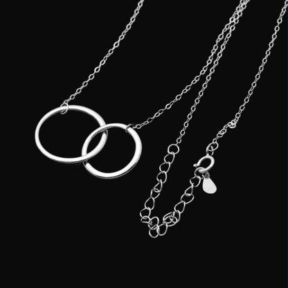 Mom Greeting Card Sterling Silver Linked Circles Necklace Women Ginger Lyne Collection - Mom-287