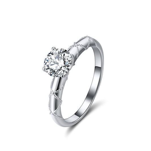 Amore Mia Engagement Ring Women 1 Ct Moissanite Sterling Silver Ginger Lyne Collection