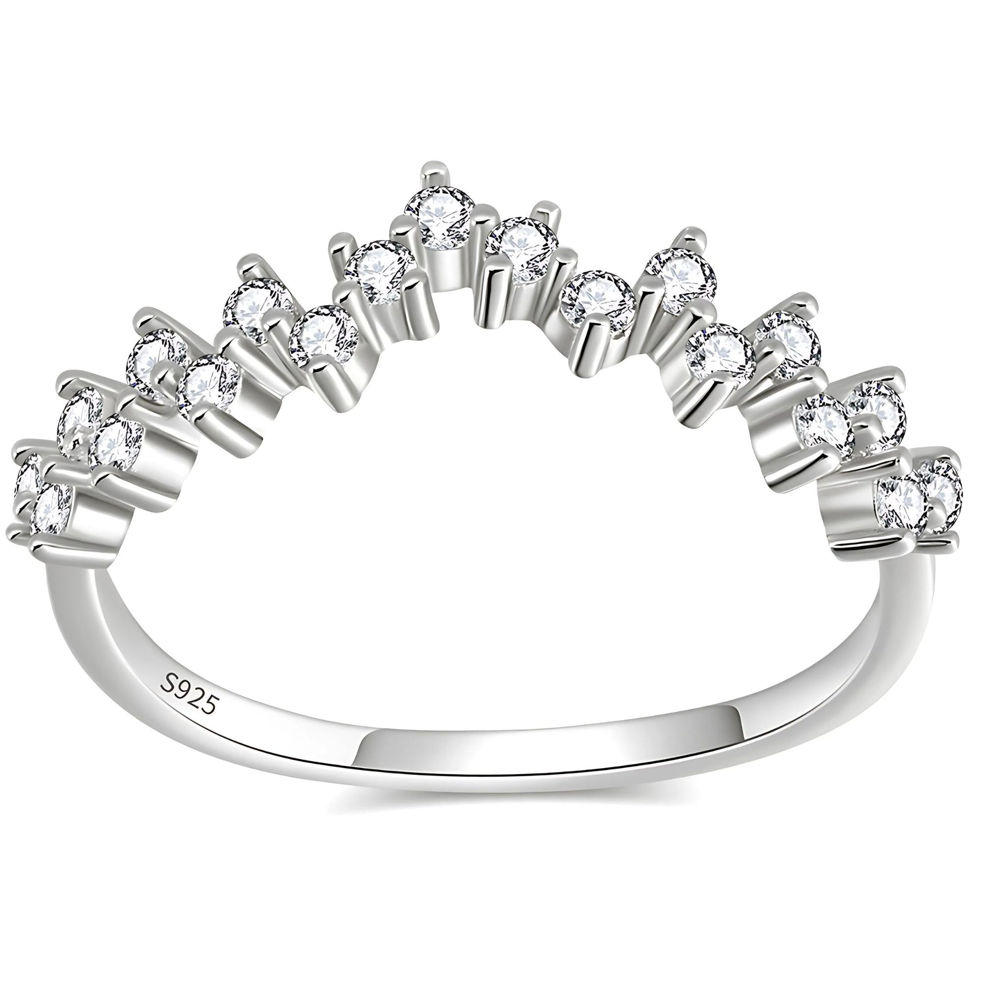VivianaHalfEternityRingforWomenSterlingSilverCZAnniversaryBandStackableChevronCurvebyGingerLyne_Gold-1