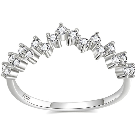 VivianaHalfEternityRingforWomenSterlingSilverCZAnniversaryBandStackableChevronCurvebyGingerLyne_Gold-1