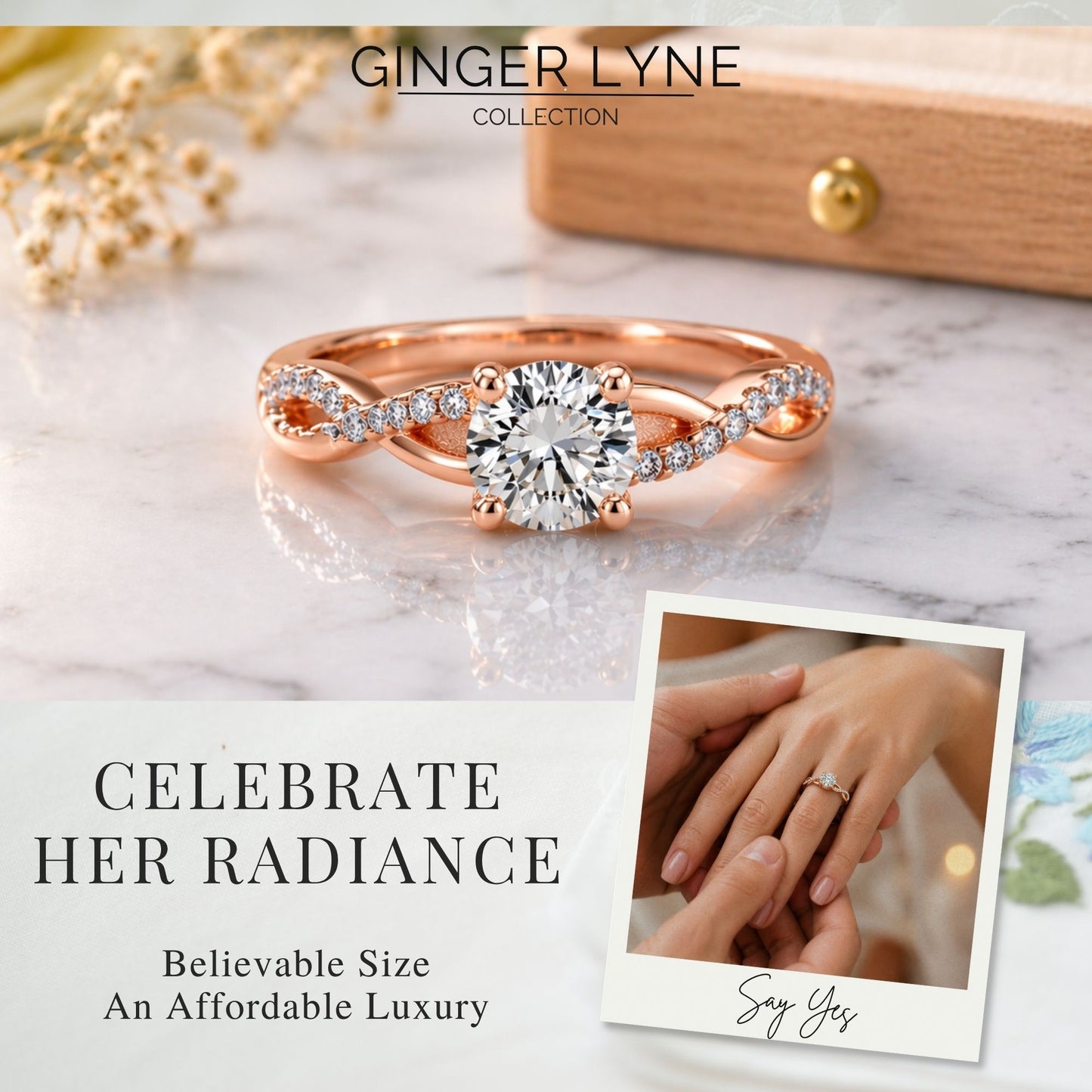 QueenaSolitaireEngagementRingforWomenSterlingSilverCZGingerLyneCollection_RoseGoldOverSilver-4