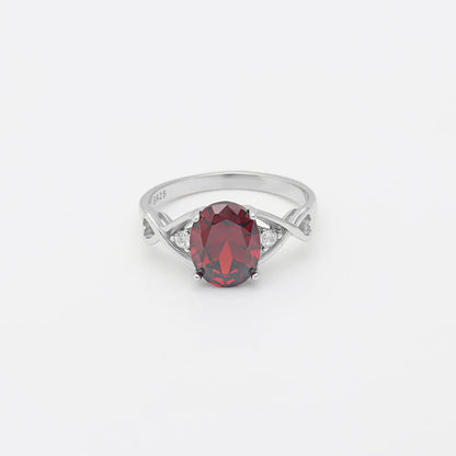 Birthstone Engagement Ring for Women by Ginger Lyne Sterling Silver Cubic Zirconia