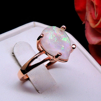 Aviana Simulated Fire Opal Ring Teardrop Womens Engagement Ginger Lyne Collection