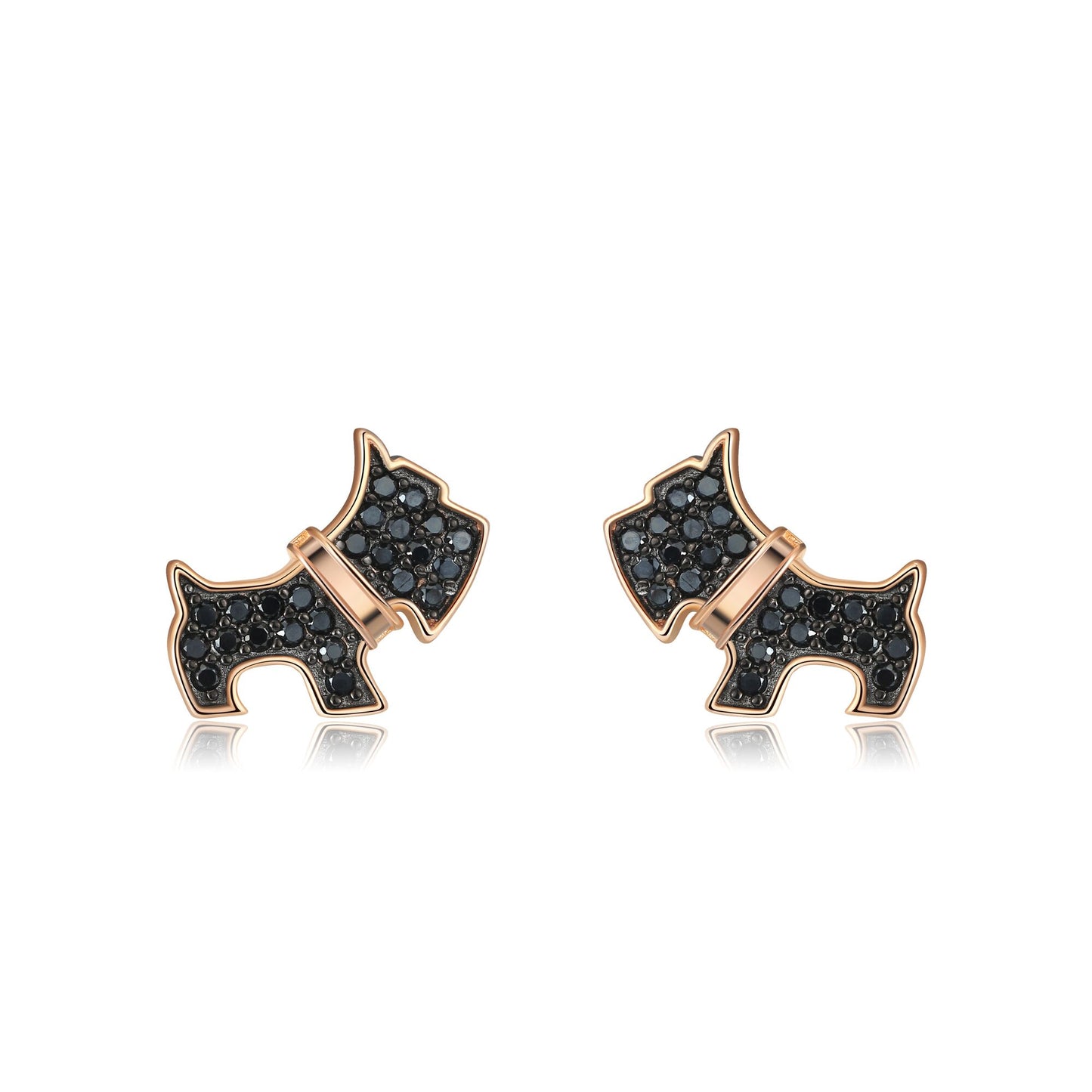Scottie Dog Bone Earring Necklace Set for Women Sterling Silver Ginger Lyne Collection - Set