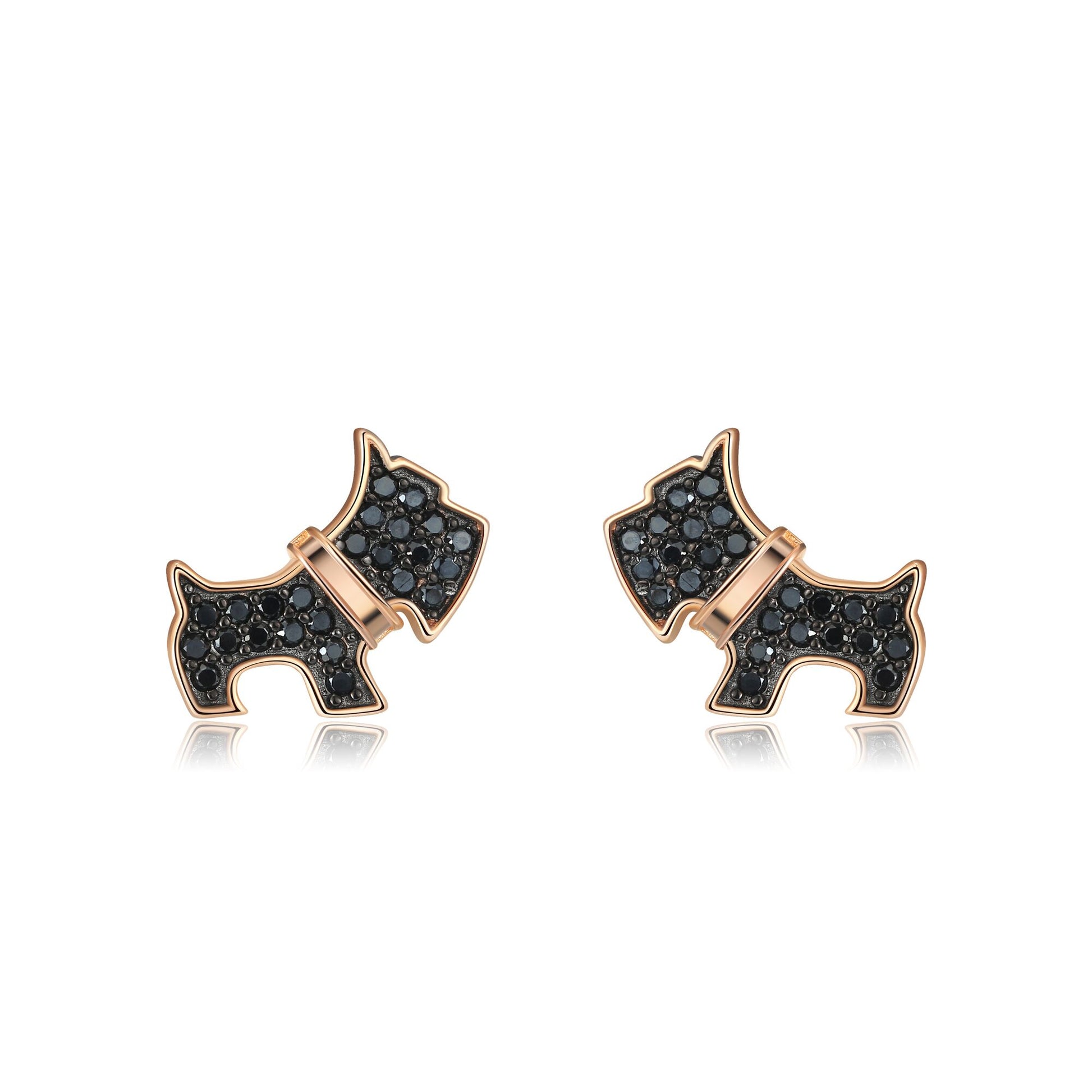 Scottie Dog Bone Earring Necklace Set for Women Sterling Silver Ginger Lyne Collection - Set