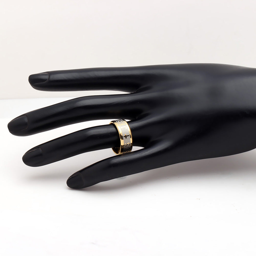 JesusCrossWeddingBandRingforWomenorMenGoldoverStainlessSteelbyGingerLyneCollection_Gold-4