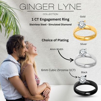 4mmGoldStainlessSteelWomenEngagementRingGingerLyneCollection_Silver-4