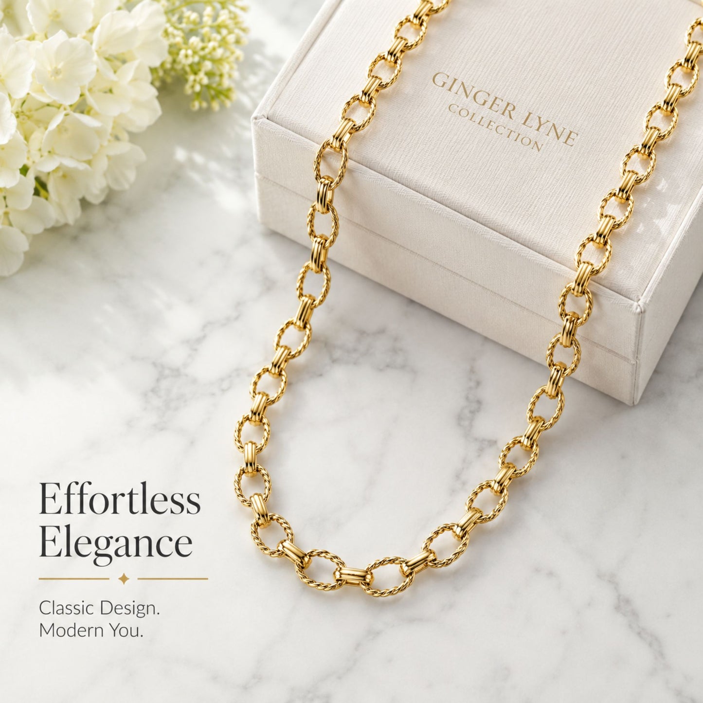 OvalRopeLinkCircleChainNecklaceforWomen18KTGoldPlatedStainlessSteel19"GingerLyneCollection_Gold-3