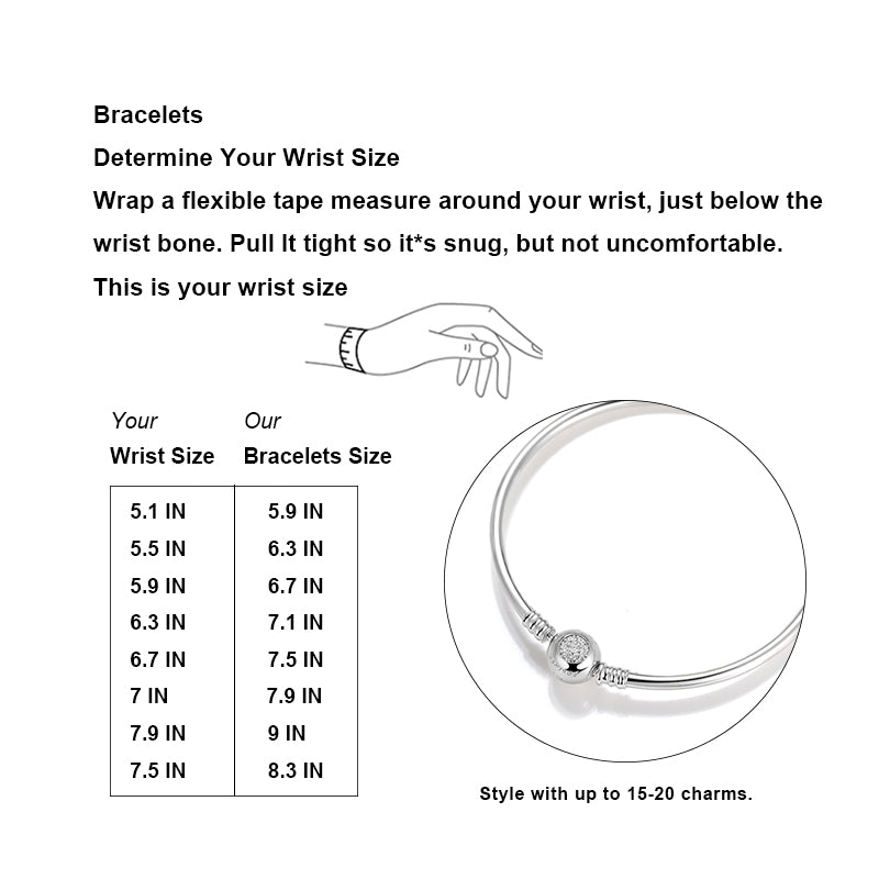 Snake Chain Charm Bracelet Sterling Silver Cz Love Clasp Ginger Lyne Collection - 17cm Solid