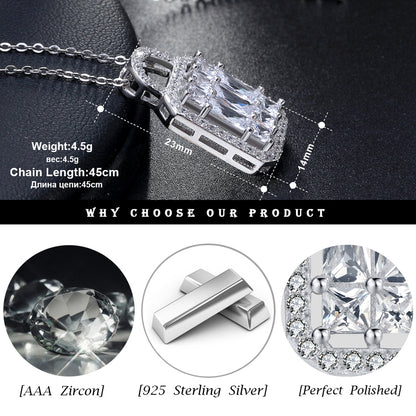 Zina Pendant Necklace for Women Cubic Zirconia Sterling Silver Ginger Lyne Collection