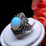 Load image into Gallery viewer, Yanet Statement Engagement Ring Oval Created Fire Opal Womens Ginger Lyne Collection - 10
