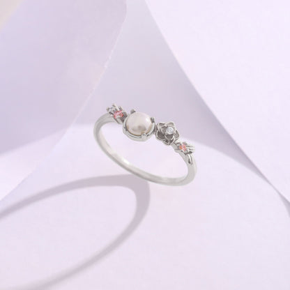 IslaSimulatedPearlRingforWomenSterlingSilver14KGoldPlatedGingerLyneCollection_Silver-3