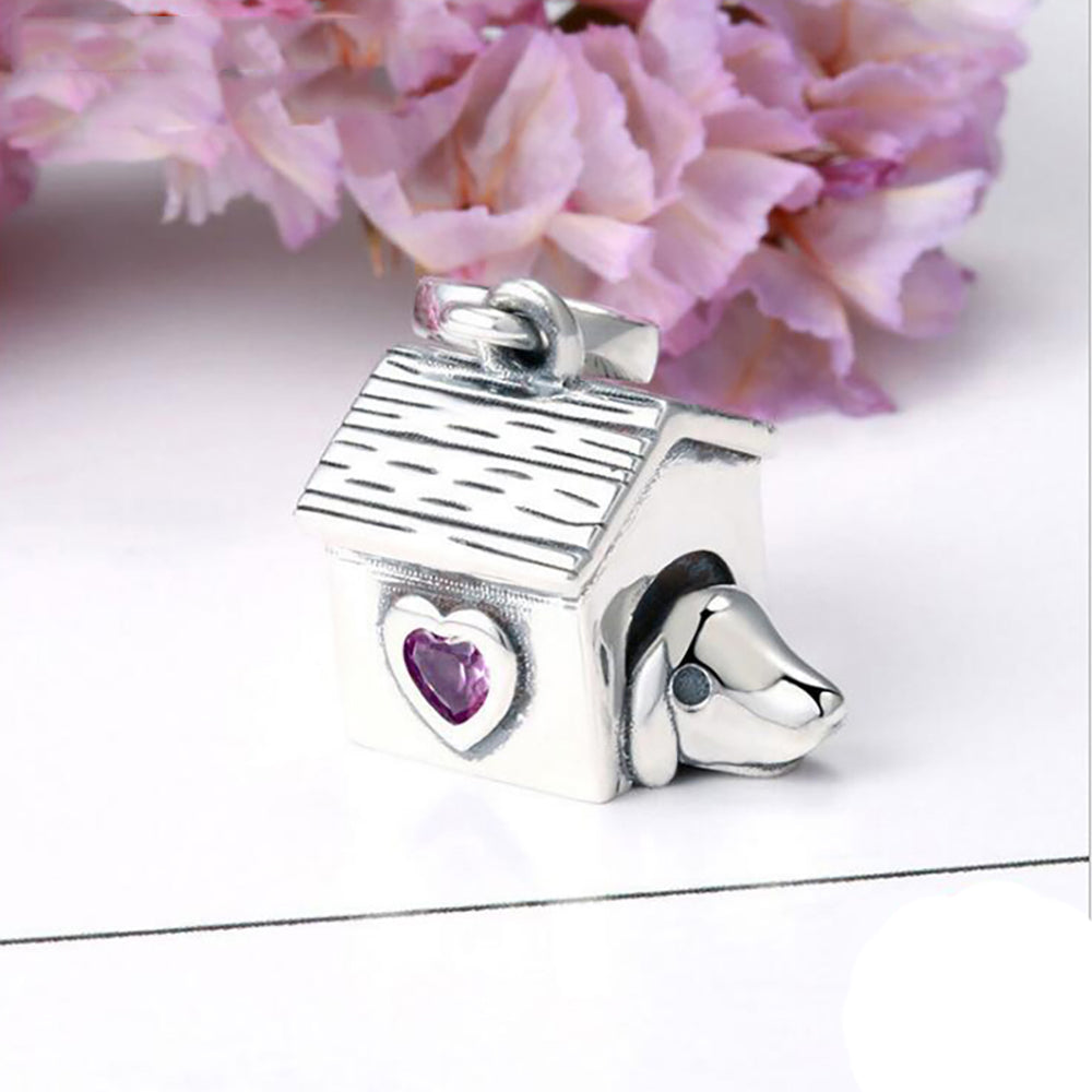 DogPuppyCharmEuropeanBeadCZSterlingSilverGingerLyneCollection_Silver-2