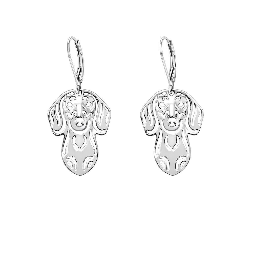 Dachshund Dog Sterling Silver Earrings Necklace Set Women Ginger Lyne Collection - Earrings Only
