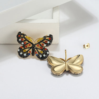 Butterfly Stud Earrings for Women Cubic Zirconia Ginger Lyne Collection - Red