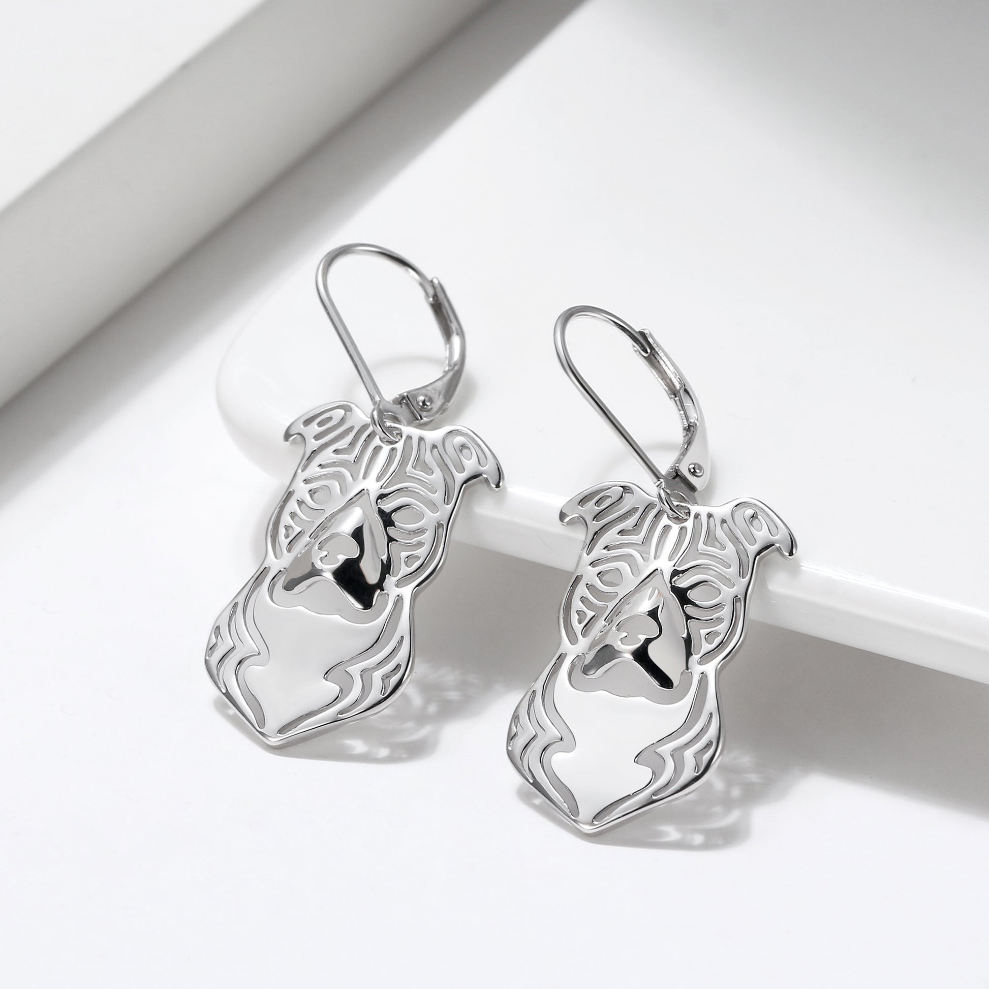 Pit Bull Staffordshire Terrier Dog Necklace Set Silver Womens Ginger Lyne Collection - Stafford Set