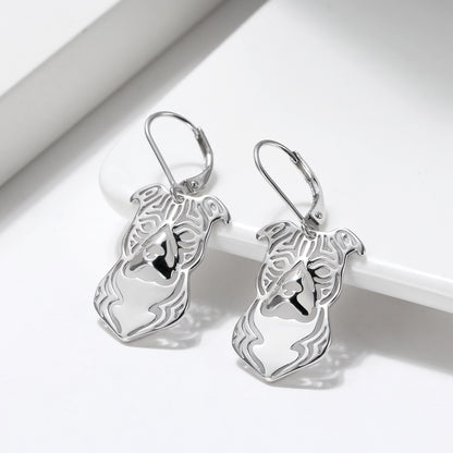 Pit Bull Staffordshire Terrier Dog Necklace Set Silver Womens Ginger Lyne Collection - Stafford Set