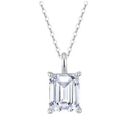 EmeraldCutSolitaireNecklaceforWomenSterlingSilver4CtCubicZirconia18"ChainGingerLyne_Silver-1