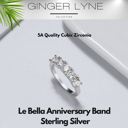 Le Bella Anniversary Ring for Women Wedding Band Ring Cz Sterling Silver by Ginger Lyne