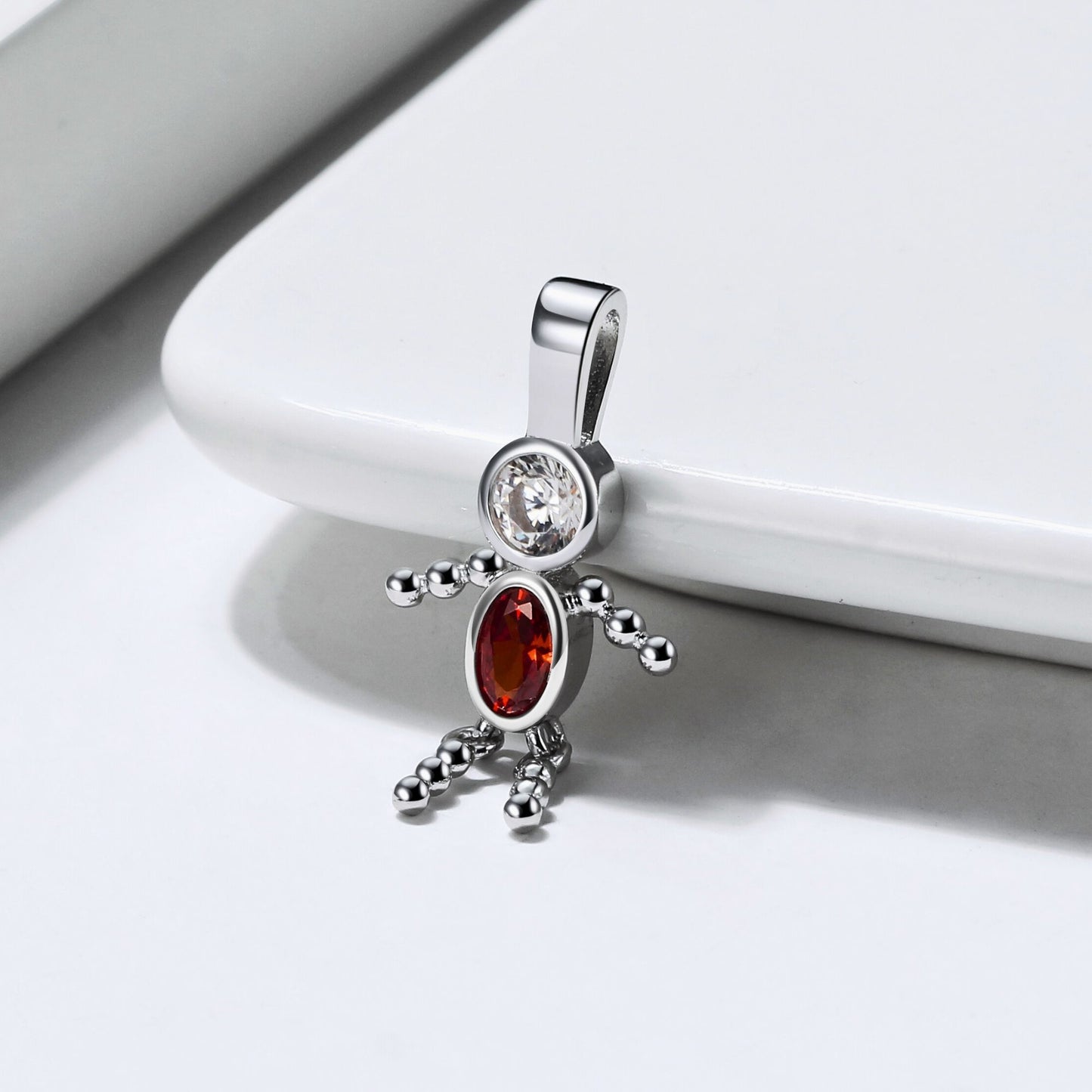 Baby Boy or Girl Birthstone Charm for Mom Kids for Family Tree Grandma Necklace by Ginger Lyne CZ Sterling Silver