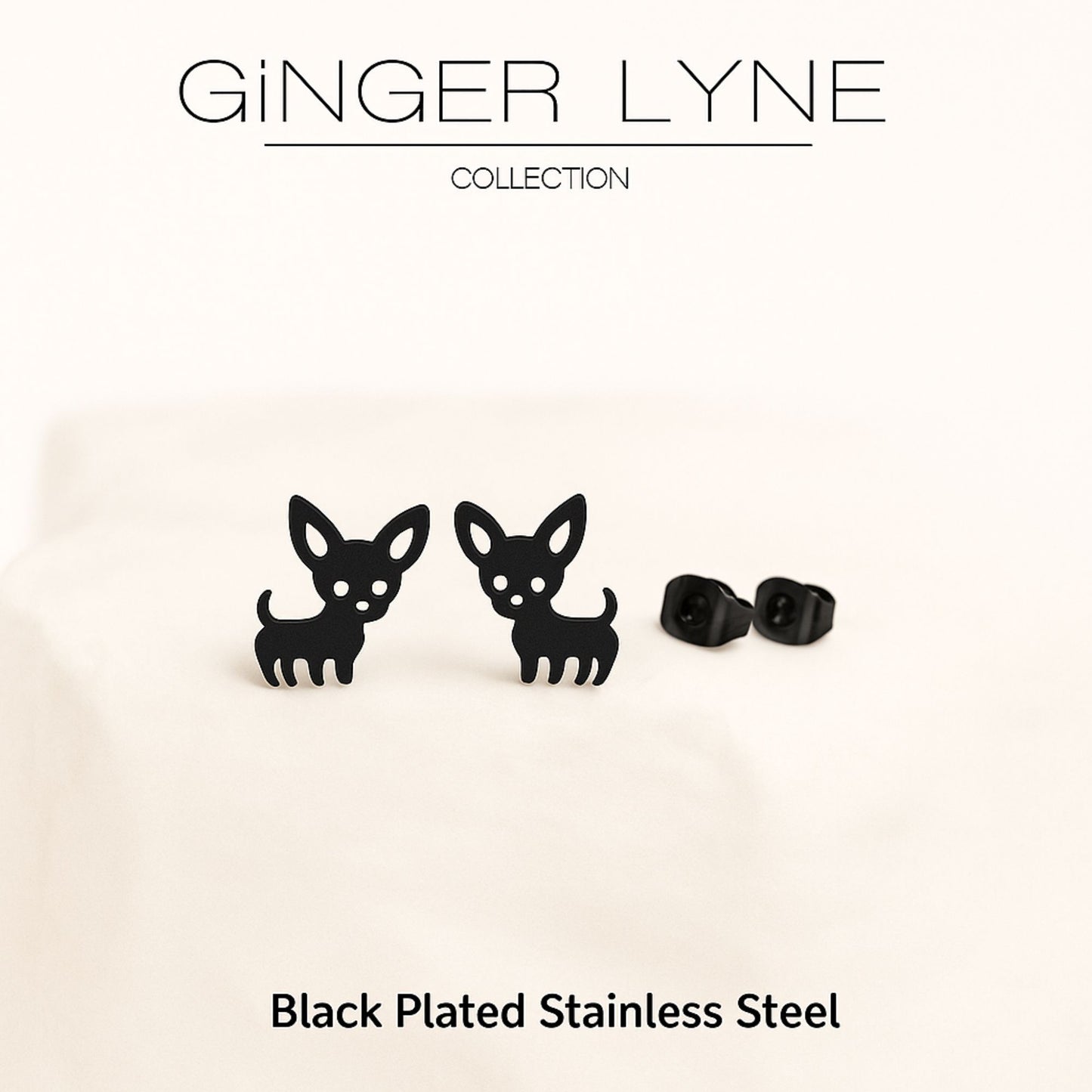 GingerLyneChihuahuaDogStudEarringsforWomenStainlessSteelPuppyPetJewelryGifts_Black-3