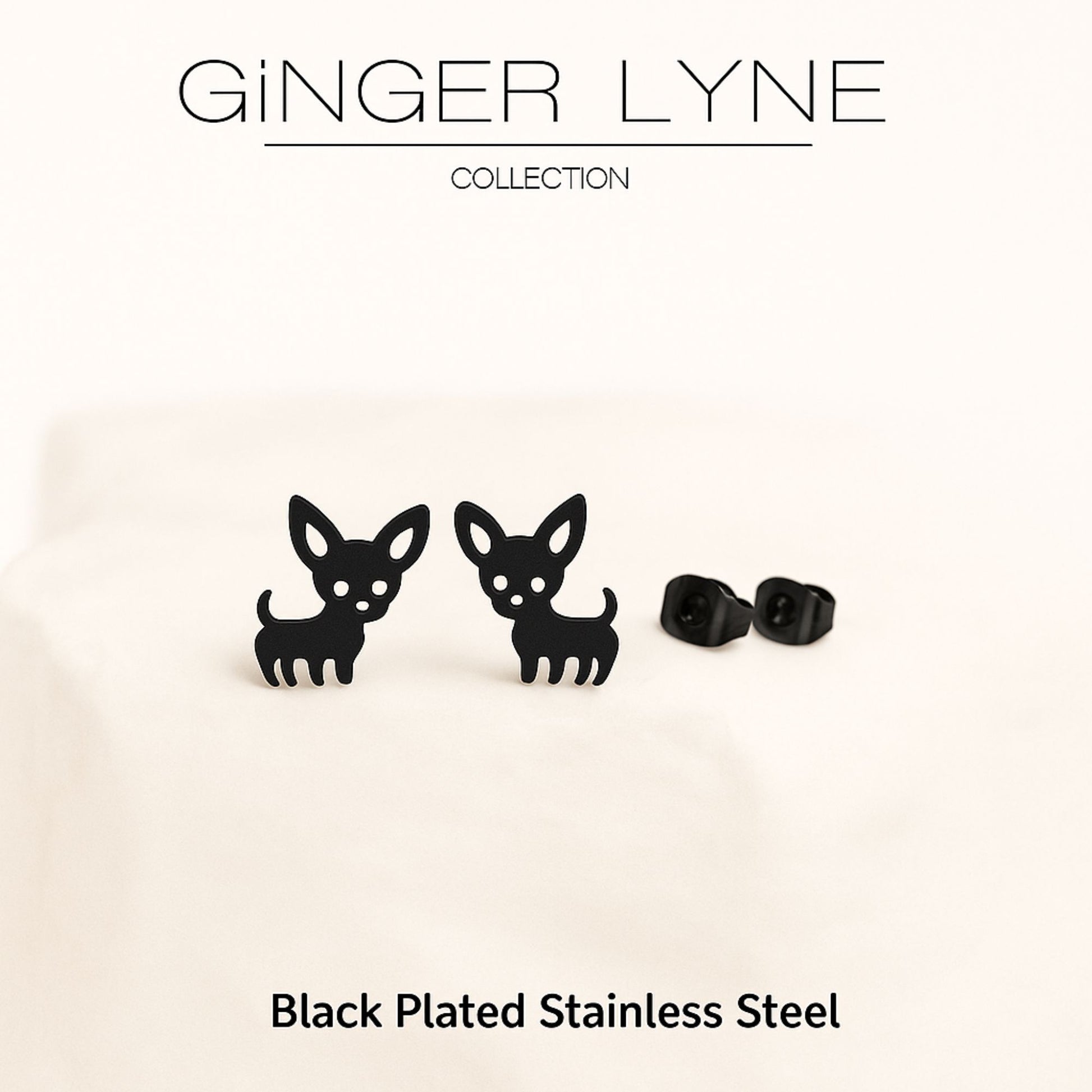 GingerLyneChihuahuaDogStudEarringsforWomenStainlessSteelPuppyPetJewelryGifts_Black-3