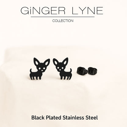 GingerLyneChihuahuaDogStudEarringsforWomenStainlessSteelPuppyPetJewelryGifts_Black-3
