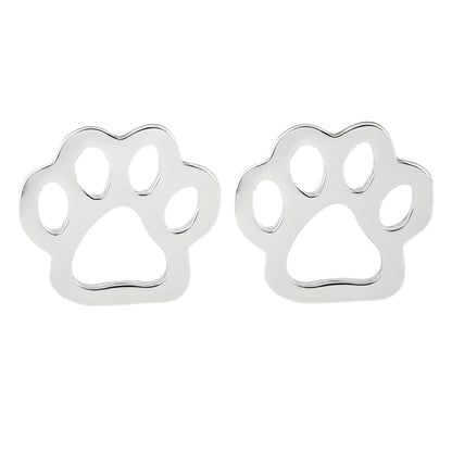 GingerLynePawPrintEarringsforWomenPetDogorCatLoverStainlessSteelStud_Black-2