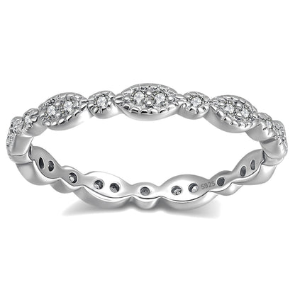 EternityWeddingBandforWomenCubicZirconiaSterlingSilverStackingRingsGingerLyneCollection_Scallop-Silver-1