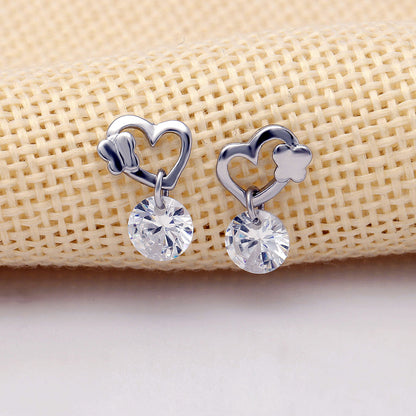 Butterfly with Drill Dangle CZ Earrings - Ginger Lyne Collection