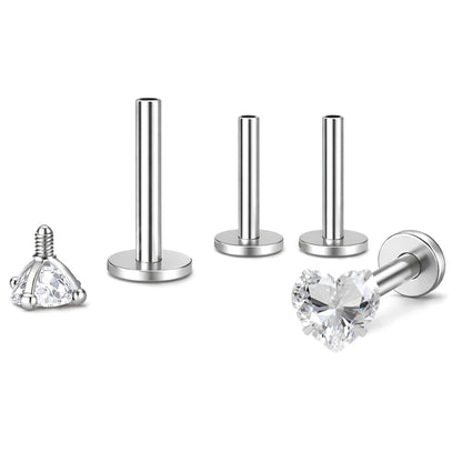 SmallHeartCZSolitaireFlatBackStudEarringsBodyPiercingsbyGingerLyne2SetsPost6mm8mmIncluded_Clear-4