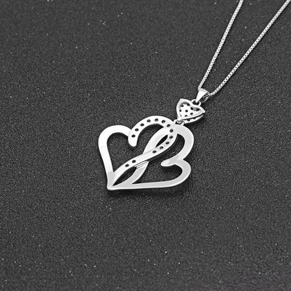 Ginger Lyne Pendant Necklace for Women Sterling Silver Cz Sister Hearts