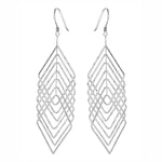 Load image into Gallery viewer, Latice Dangle Earrings for Women or Girls Silver Plated by Ginger Lyne Collection
