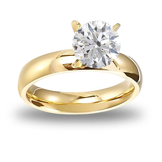 4mm Gold Stainless Steel Women Engagement Ring Ginger Lyne Collection