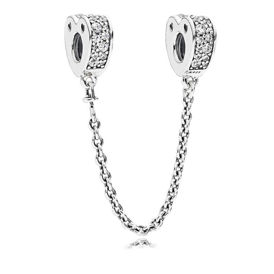 DoubleHeartCharmforWomenSterlingSilverChainCZEuropeanBeadforBraceletGingerLyneCollection_Silver-1